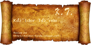 Káldor Tünde névjegykártya