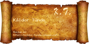Káldor Tünde névjegykártya