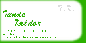 tunde kaldor business card
