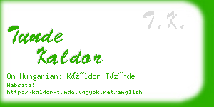 tunde kaldor business card